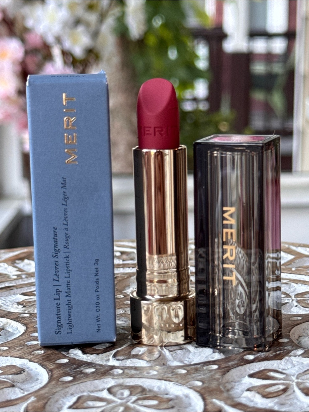 MERIT Signature Lip Matte Lipstick Sunday Full Size 3 g New